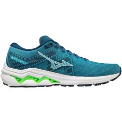 Buty do biegania męskie Mizuno WaveInspire 18. Niebieskie buty do biegania Mizuno, bez wzorów, bez zapięcia, do biegania. Za 598.99 zł.