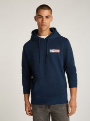 TOMMY JEANS Bluza w kolorze granatowym rozmiar: XL. Niebieskie bluzy Tommy Jeans, xl, bez wzorów, z bawełny, z kapturem. Za 247.69 zł.