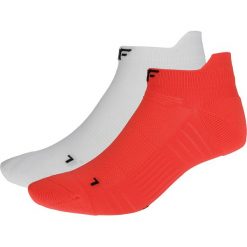 Skarpetki sportowe męskie (2 pary) SOM212 - biały+czerwony neon. Skarpetki sportowe marki 4F. Za 59.99 zł.