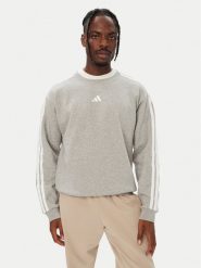 Adidas Bluza Essentials 3-Stripes Fleece KY4158 Szary Regular Fit. Szare bluzy Adidas, m, bez wzorów, z bawełny, bez kaptura. Za 219.99 zł.