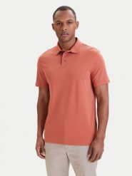 Calvin Klein Polo LV04LB276G Pomarańczowy Regular Fit. Brązowe koszulki polo CALVIN KLEIN, m, bez wzorów, z bawełny, bez kołnierzyka, bez ramiączek. Za 329.99 zł.