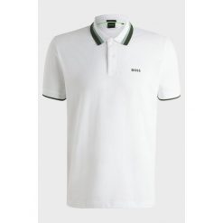 Polo BOSS Paddy AP BIANCO (50538101-100). Białe koszulki polo Boss, m, bez wzorów, bez kołnierzyka, bez ramiączek. Za 329.00 zł.