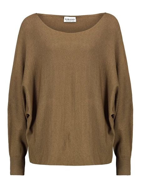 Sublevel Sweter w kolorze jasnobrązowym rozmiar: M/L. Brązowe koszulki polo Sublevel, l, bez wzorów, bez kołnierzyka, bez ramiączek. Za 84.21 zł.