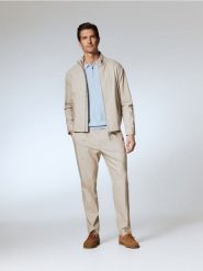 Kurtka ze stójką - beżowy. Brązowe kurtki Reserved, l, bez wzorów, z tkaniny, bez kaptura. Za 199.99 zł.