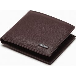 Portfel męski skórzany - brązowy A588 - uniwersalny. Brązowe portfele Ombre Clothing, bez wzorów, z materiału. Za 79.99 zł.
