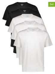 Jack & Jones Koszulki (5 szt.) "Jjeorganic" w kolorze biało-czarnym rozmiar: L. Białe bezrękawniki Jack & Jones, l, bez wzorów, z bawełny, bez kołnierzyka, bez ramiączek. Za 169.95 zł.