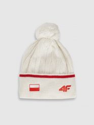 4F Czapka zimowa z wełną merino uniseks - biała M. Białe czapki zimowe 4F, bez wzorów, z wełny. Za 99.99 zł.