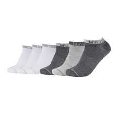 6-PAK Męskich Skarpet MUSTANG dark grey mix & white. Białe skarpety Mustang, bez wzorów. Za 119.99 zł.