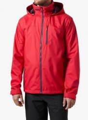 Kurtka przeciwdeszczowa męska Helly Hansen Crew Hooded Jacket 2.0. Czerwone kurtki Helly Hansen, m, bez wzorów, z materiału, z kapturem. Za 735.05 zł.