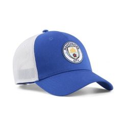 Czapka typu trucker Manchester City KING PUMA. Niebieskie czapki z daszkiem Puma, na jesień, bez wzorów. Za 129.00 zł.