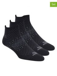 Skechers Skarpety (3 pary) w kolorze czarno-szarym rozmiar: 39-42. Czarne skarpety Skechers, bez wzorów, ze splotem. Za 17.99 zł.