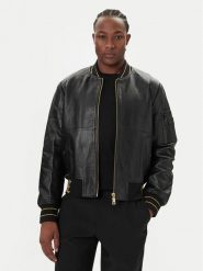 Versace Jeans Couture Kurtka skórzana 79GAVP06 CPPS3 Czarny Regular Fit. Czarne kurtki Versace Jeans Couture, m, bez wzorów, z jeansu, bez kaptura. Za 3,119.00 zł.