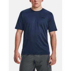 T-Shirt Męski Treningowy Under Armour Koszulka Męska Sportowa. Niebieskie t-shirty sportowe Under Armour, bez wzorów, bez ramiączek, na fitness i siłownię. W wyprzedaży za 122.25 zł.
