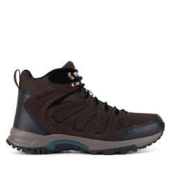 Trekkingi Hunter. Brązowe botki sznurowane Hunter, bez wzorów, bez obcasa, bez zapięcia. Za 379.99 zł.