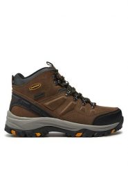 Skechers Trapery Pelmo 64869/KHK Brązowy. Brązowe trapery Skechers, ze skóry, bez zapięcia. Za 380.00 zł.