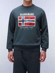 Napapijri Bluza w kolorze zielonym rozmiar: S. Zielone bluzy Napapijri, s, bez wzorów, bez kaptura. Za 132.67 zł.