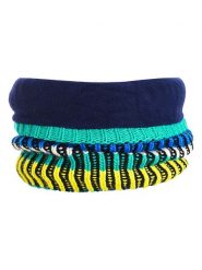Buff Szal-koło w kolorze zielono-żółto-niebieskim - 29 x 28 cm rozmiar: onesize. Niebieskie szaliki Buff, bez wzorów, z materiału. Za 110.29 zł.