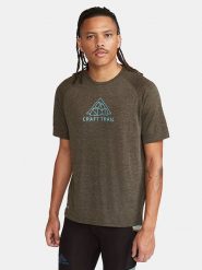 Craft Koszulka sportowa "ADV Trail Wool" w kolorze ciemnobrązowym rozmiar: S. Brązowe t-shirty sportowe Craft, bez wzorów, z wełny, bez ramiączek, outdoorowe. Za 130.35 zł.