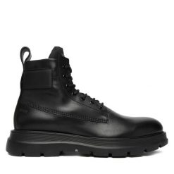 Trzewiki Fabi. Czarne botki sznurowane Fabi, bez wzorów, bez obcasa, bez zapięcia. Za 1,269.00 zł.