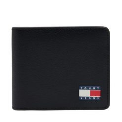 Duży Portfel Męski Tommy Jeans. Czarne portfele Tommy Jeans, bez wzorów, z jeansu. Za 159.99 zł.