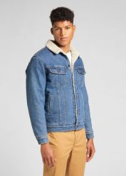 LEE SHERPA JACKET MIID NEW HILL L87AMWGV 112140960. Płaszcze Lee, l, bez wzorów, z jeansu, bez kaptura. Za 359.99 zł.