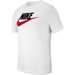 Nike Koszulka męska Tee Icon Futura 100% bawełna, krótki rękaw, crew neck. Białe bluzki z długim rękawem Nike, m, bez wzorów, z bawełny, bez kołnierzyka, bez ramiączek. Za 113.91 zł.