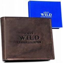 Portfel skórzany Always Wild AW-N992-MAL c. brązowy. Brązowe portfele Always Wild, bez wzorów, ze skóry. Za 45.00 zł.