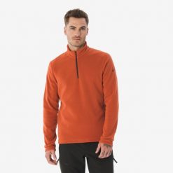 Polar turystyczny męski Quechua MH100. Brązowe odzież kompresyjna QUECHUA, m, bez wzorów, z materiału, trekkingowe. Za 49.99 zł.