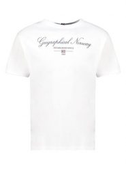 Geographical Norway Koszulka "Illumine" w kolorze białym rozmiar: XL. Białe bezrękawniki Geographical Norway, xl, bez wzorów, z bawełny, bez kołnierzyka, bez ramiączek. Za 60.99 zł.