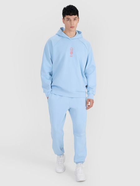 4F Spodnie dresowe joggery męskie - niebieskie XL. Niebieskie joggery i bojówki 4F, na co dzień, l, bez wzorów, z bawełny, sportowe. W wyprzedaży za 99.99 zł.