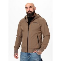 Kurtka przejściowa męska Pitbull z kapturem Donaker. Brązowe kurtki PITBULL, m, bez wzorów, z softshellu, z kapturem. Za 249.00 zł.
