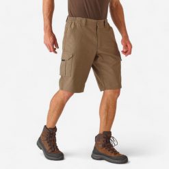 Bermudy outdoor Solognac 500. Brązowe szorty SOLOGNAC, l, bez wzorów, z bawełny, sportowe. Za 79.99 zł.