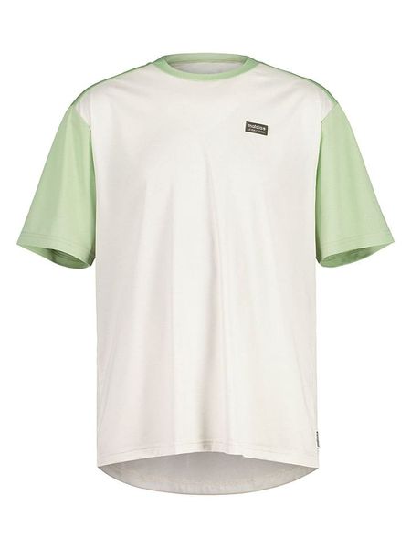 Maloja Koszulka kolarska "HagenbachM." w kolorze kremowo-zielonym rozmiar: L. Brązowe t-shirty sportowe Maloja, bez wzorów, z materiału, bez ramiączek, rowerowe. Za 171.68 zł.
