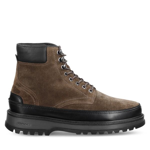 Trzewiki Gant. Szare botki sznurowane GANT, bez wzorów, bez obcasa, bez zapięcia. Za 419.99 zł.