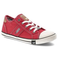 Czerwone Trampki Mustang Płaskie Obuwie Unisex. Czerwone trampki Mustang, m, bez wzorów, bez zapięcia. Za 229.00 zł.
