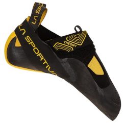 Buty wspinaczkowe La Sportiva Theory do wspinaczki halowej czarne. Czarne buty turystyczne La Sportiva, bez wzorów, z syntetyku, bez zapięcia, wspinaczkowe. Za 649.99 zł.