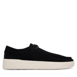 Półbuty HUGO. Czarne eleganckie półbuty Hugo, bez wzorów, bez obcasa, bez zapięcia. Za 794.99 zł.