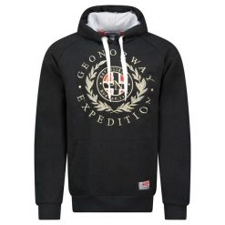 Bluza męska Geographical Norway GIGER BLACK - czarna (WZ3045H). Czarne bluzy z kapturem Geographical Norway, m, bez wzorów, z bawełny, z kapturem. Za 149.00 zł.