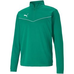 Bluza piłkarska męska Puma teamRISE 1 4 Zip Top. Zielone bluzy Puma, m, bez wzorów, bez kaptura. Za 118.90 zł.