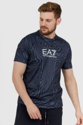 EA7 Funkcyjny t-shirt męski Ventus 7. Niebieskie t-shirty EA7 Emporio Armani, l, z aplikacjami, bez kołnierzyka, bez ramiączek. W wyprzedaży za 249.99 zł.