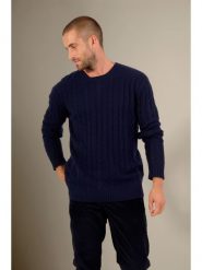 Perfect Cashmere Kaszmirowy sweter "Darri" w kolorze granatowym rozmiar: XL. Niebieskie swetry nierozpinane Perfect Cashmere, xl, bez wzorów, z kaszmiru, bez kołnierzyka, bez ramiączek. Za 630.99 zł.