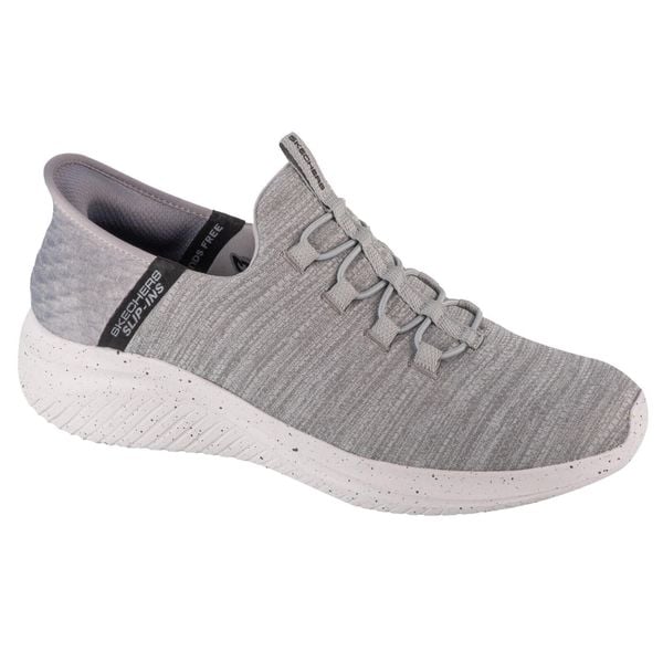 Buty sportowe Sneakersy męskie, Slip-Ins Ultra Flex 3.0 - Right Away. Szare buty sportowe casual Skechers, bez wzorów, z materiału, bez zapięcia. Za 399.99 zł.