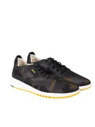 Geox Sneakersy "Aerantis D" | U047FD 0002A | Mężczyzna | Czarny, Żółty. Czarne buty sportowe casual Geox, bez wzorów, z materiału, bez zapięcia. W wyprzedaży za 339.00 zł.
