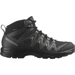Buty trekkingowe męskie Salomon X Braze Mid Gtx. Czarne buty turystyczne Salomon, bez wzorów, z materiału, bez zapięcia, trekkingowe. Za 554.00 zł.