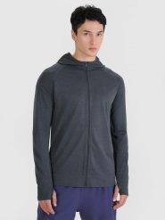 4F Bluza do biegania w terenie szybkoschnąca męska - szara S/M. Szare bluzy z kapturem 4F, m, bez wzorów, z dzianiny, z kapturem. W wyprzedaży za 149.99 zł.