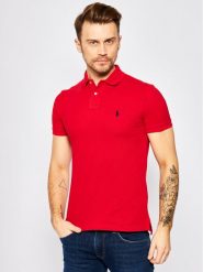 Polo Ralph Lauren Polo Core Replen 710548797 Czerwony Slim Fit. Czerwone koszulki polo Polo Ralph Lauren, l, bez wzorów, z bawełny, bez kołnierzyka, bez ramiączek. Za 359.99 zł.