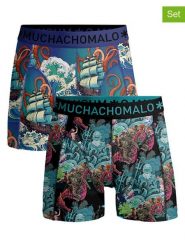 Muchachomalo Bokserki (2 pary) w kolorze niebieskim i czarnym rozmiar: XL. Czarne bokserki MUCHACHOMALO, xl, bez wzorów. Za 118.01 zł.
