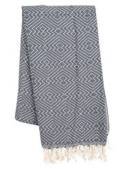 Towel to Go Chusta hammam "Atom" w kolorze granatowym - 180 x 100 cm rozmiar: onesize. Niebieskie szaliki Towel to Go, bez wzorów, z bawełny. Za 69.99 zł.