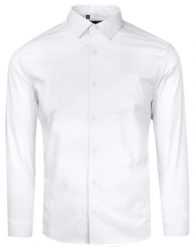 Elegancka Męska Koszula - VICTORIO - Regular - Biała. Białe koszule Victorio, m, bez wzorów, z bawełny, bez kołnierzyka, bez ramiączek. Za 199.00 zł.