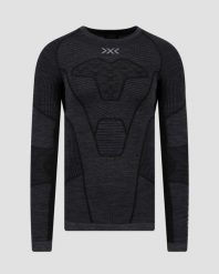 Longsleeve termoaktywny męski X-Bionic Symbio Merino Shirt LS. Czarne bielizna termoaktywna X BIONIC, l, bez wzorów, z materiału, bez ramiączek. Za 839.99 zł.